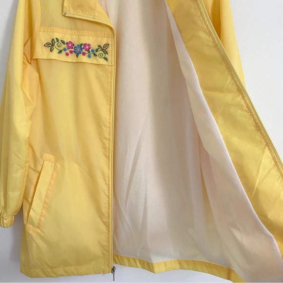 Vintage Blair Yellow Spring Floral Embroidered Windbreaker Sailing Rain Jacket S - Picture 7 of 8